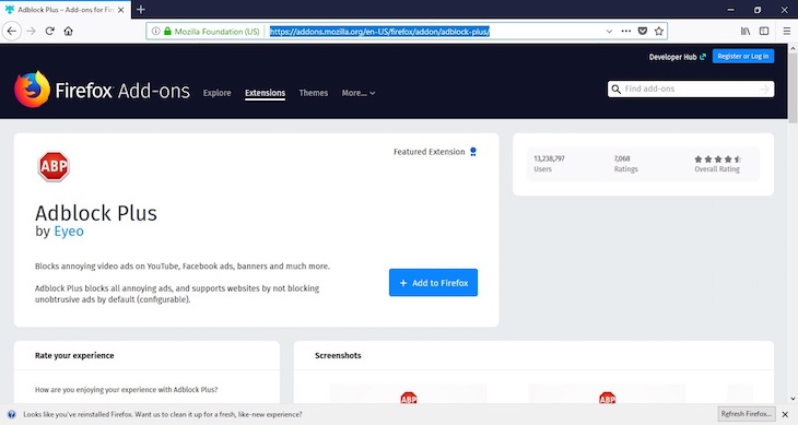 Chặn quảng cáo trên trình duyệt Firefox