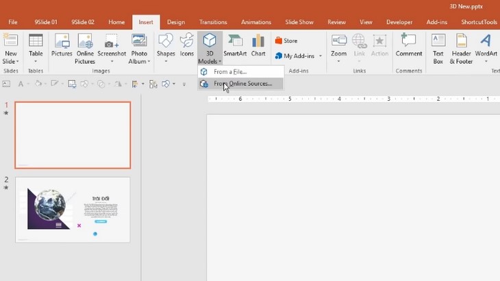 Cách chèn ảnh 3D trong Microsoft Powerpoint 365