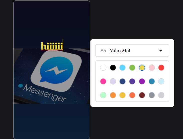 Thêm văn bản, chỉnh kiểu chữ, màu chữ tùy ý.
