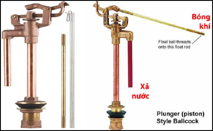 Phao nước bồn cầu piston bằng đồng