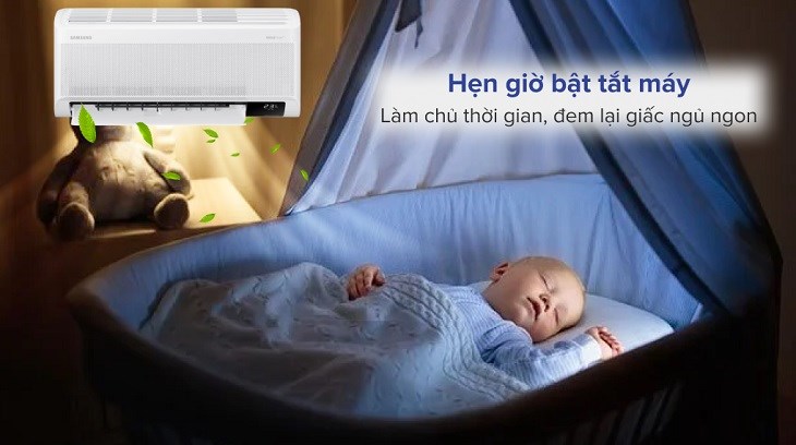 Điều hòa Samsung Inverter 1 HP AR10CYHAAWKNSV có chế độ hẹn giờ bật - tắt tiện lợi