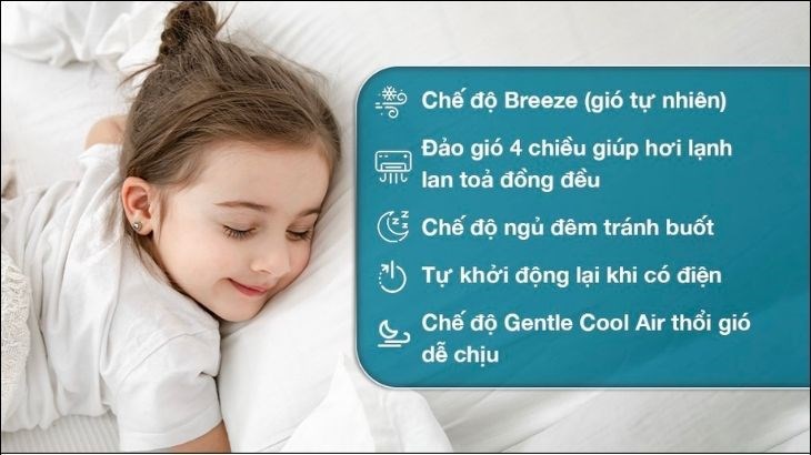 Máy lạnh Sharp Inverter 1 HP AH-XP10YHW sở hữu chế độ ngủ đêm mang lại giấc ngủ ngon hơn cho người dùng