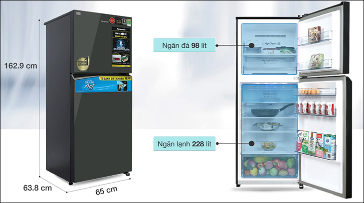 Tủ lạnh Panasonic Inverter 326 lít NR-TL351VGMV