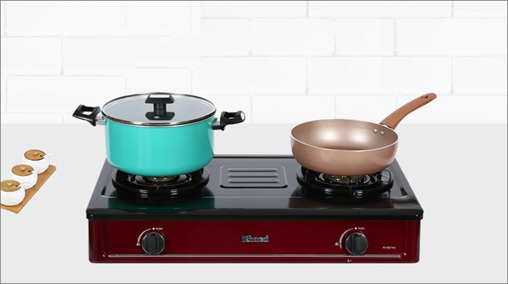 Bếp ga đôi Rinnai RV-B274SR(EB) có màu sơn đậm và rõ nét