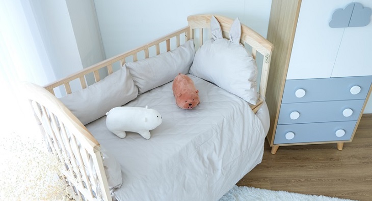 Bộ drap và gối cũi em bé