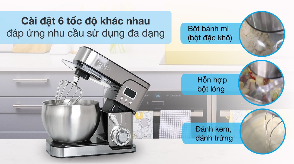 Máy nhồi bột đánh trứng Unie EM5 với nhiều chức năng đặc biệt, đáp ứng được đa dạng nhu cầu sử dụng