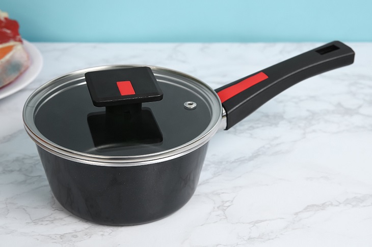 Quánh nhôm chống dính nắp kính 16cm Kims Cook NAB316