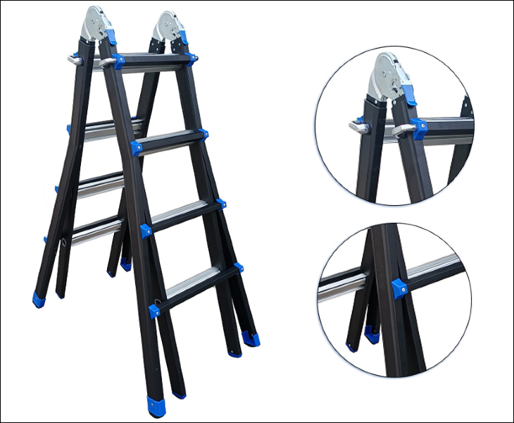 Thang nhôm gấp và rút chữ A 4 x 4 Advindeq AML44B có kết cấu vững chắc nên đảm bảo an toàn cho người dùng