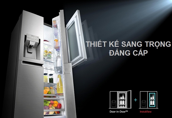Tủ lạnh LG Inverter InstaView Door-in-Door 601 lít GR-X247JS có thiết kế sang trọng và đẳng cấp