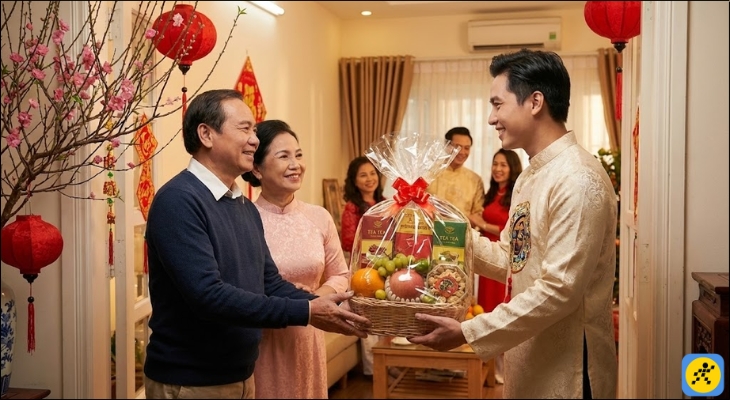 Bánh mứt kẹo tượng trưng sự đủ đầy, ngọt ngào và may mắn cho gia đạo