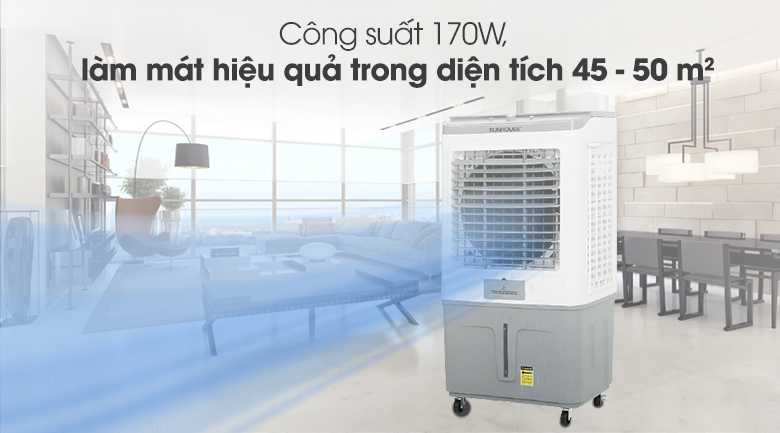 Quạt điều hòa Sunhouse SHD7757 170W làm mát hiệu quả phòng rộng 45 - 50 m²