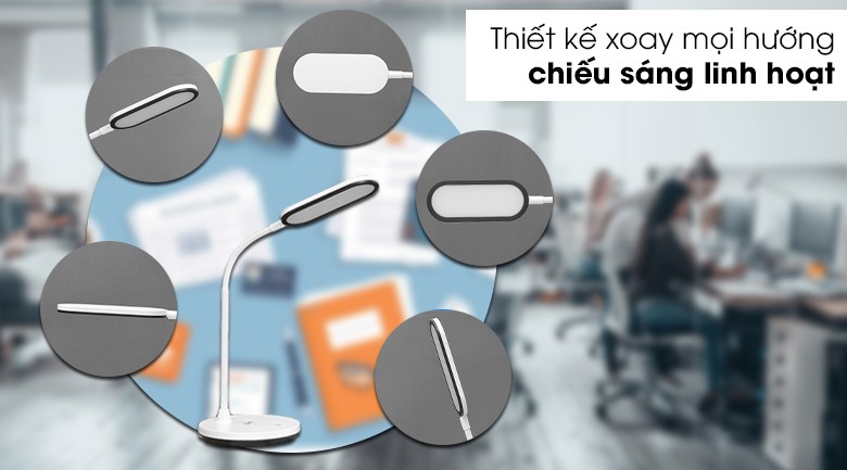 Đèn bàn học Comet CT175 có thể xoay mọi hướng giúp người dùng dễ dàng điều chỉnh phạm vi chiếu sáng