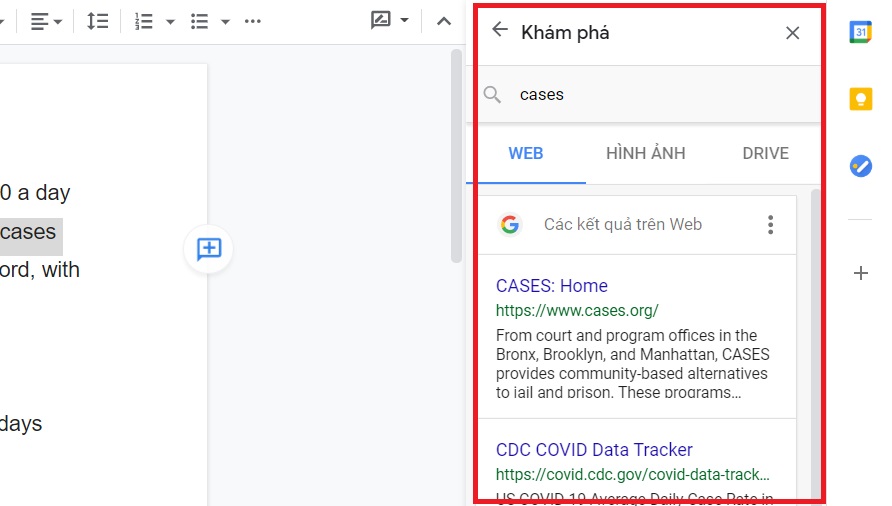 Cả 3 cách trên đều cho kết quả là khung Khám phá