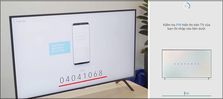 Nhập mã pin trên tivi vào điện thoại