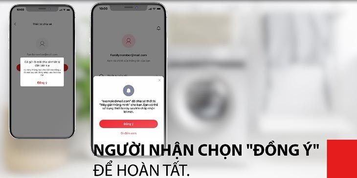 Người nhận đồng ý để hoàn tất