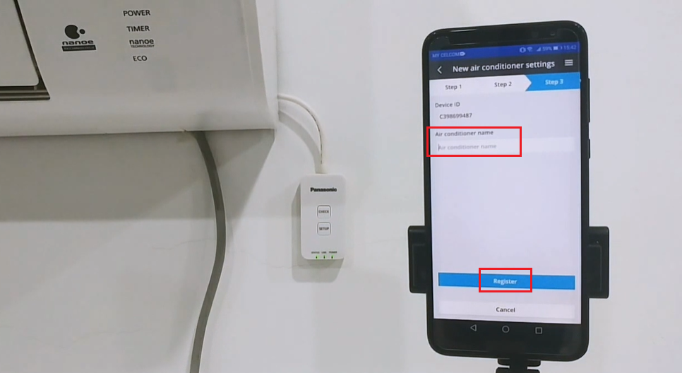 Hoàn tất cài đặt máy lạnh Panasonic trên điện thoại bằng cách đặt tên