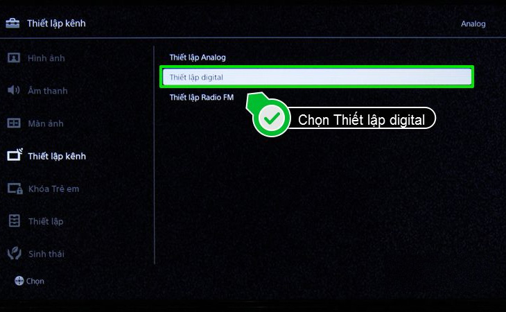 Bước 4: Chọn Digital (Kỹ thuật số).