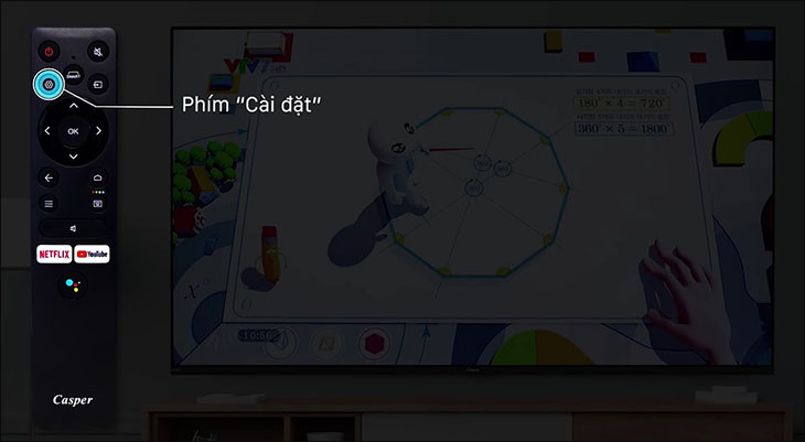 Nhấn phím cài đặt