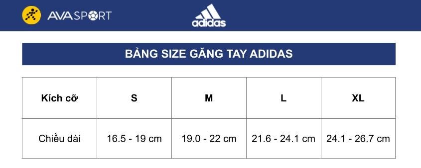 Bảng size găng tay adidas