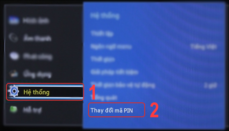 Cách đổi mã PIN trên tivi Samsung thường - Bước 2