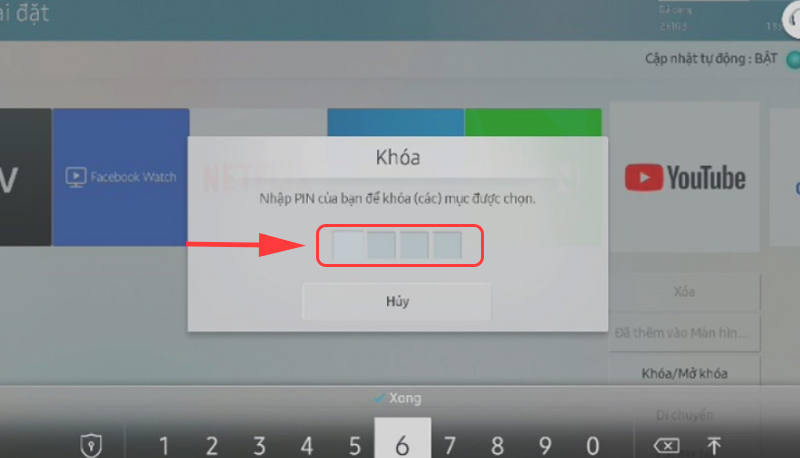 Cách khóa ứng dụng trteen tivi Samsung - Bước 4