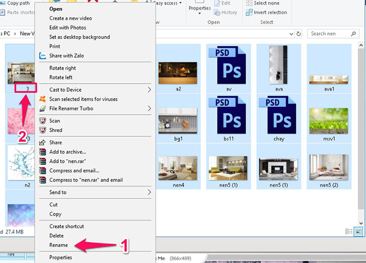 Dùng một thư mục để đổi tên file hàng loạt - Bước 2