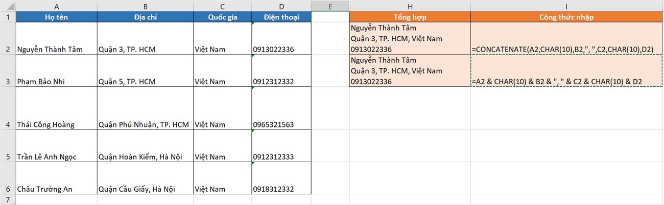 2 cách thực hiện nối chuỗi