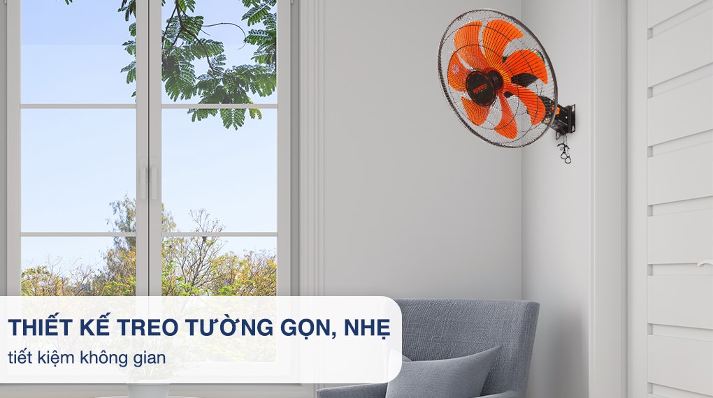 Mẹ có thể ưu tiên sử dụng quạt treo tường Senko 7 cánh TC1622 65W để tránh gió thổi trưc tiếp vào bé