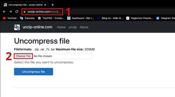 Chọn Choose File