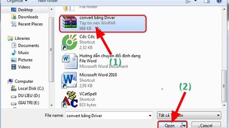Chọn file RAR cần giải nén và chọn Upload