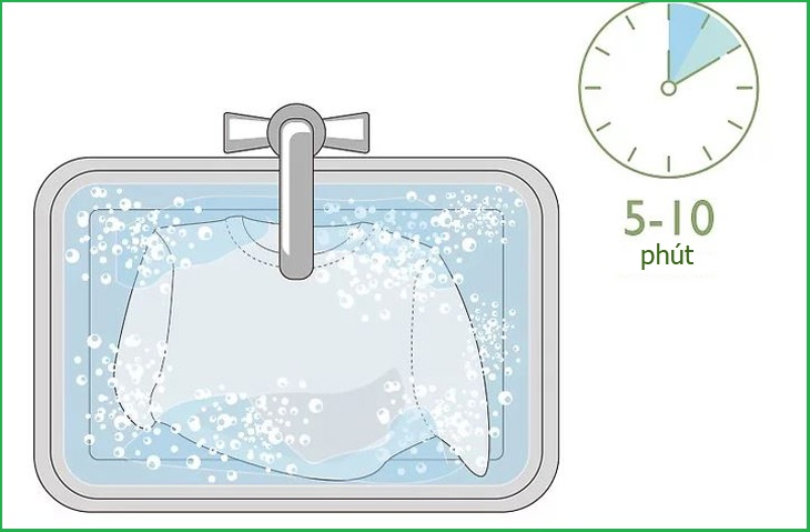 Ngâm áo 5 đến 10 phút