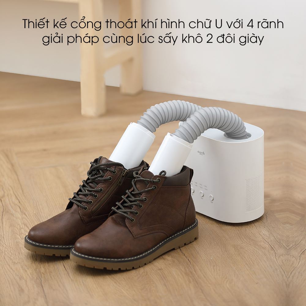 Máy sấy giày Dem-HX10W giúp giữ giày luôn khô ráo, khử mùi hiệu quả