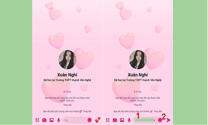 Quay trở lại giao diện cuộc trò chuyện, giờ bạn có thể sử dụng tính năng gửi tin nhắn ẩn trong hộp quà