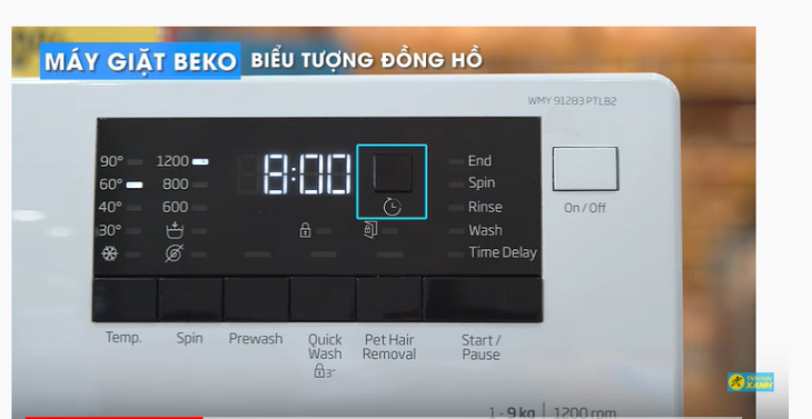 Tính năng hẹn giờ trên máy giặt Beko