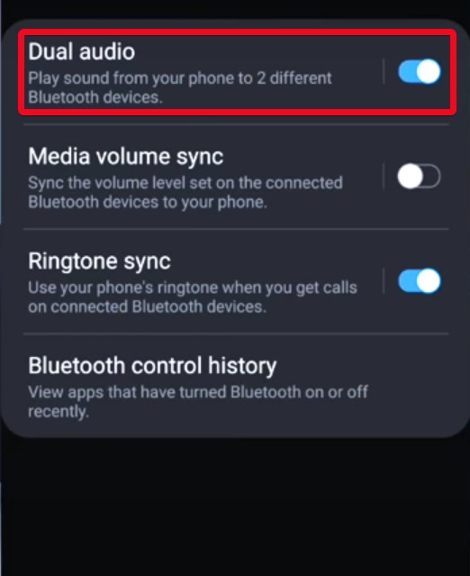 Chọn tính năng Dual Audio