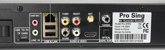 Các cổng kết nối thường gặp trên đầu karaoke