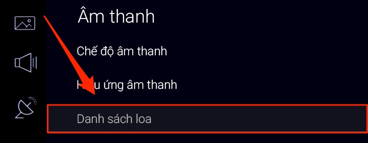 Chọn Danh sách loa