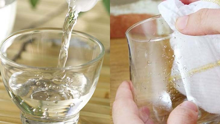 Dùng giấm để đồ dùng thủy tinh không bị mờ, đục