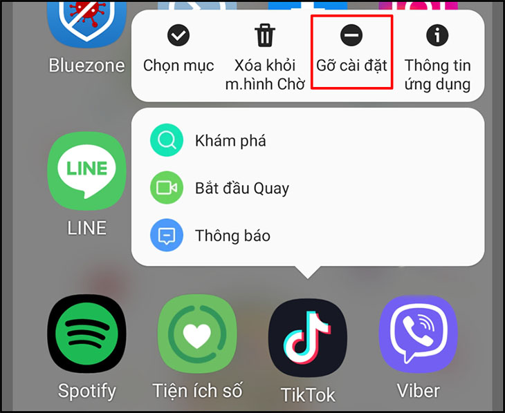 Gỡ cài đặt ứng dụng