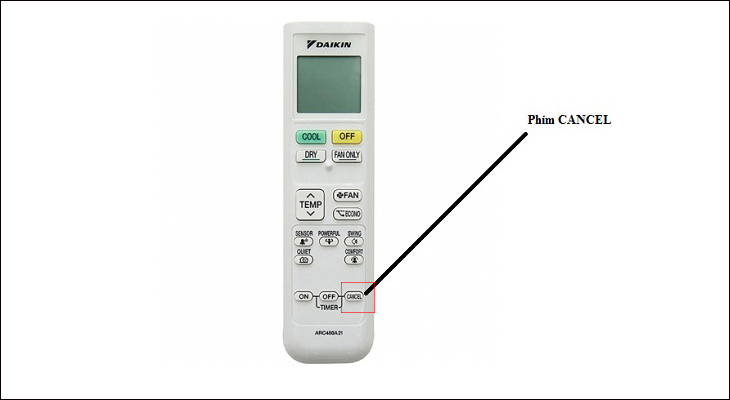 Nhấn và giữ phím CANCEL khoảng 5 giây