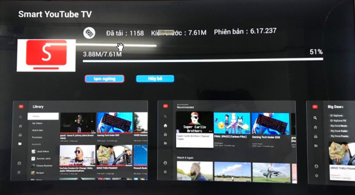 tivi tcl cài ứng dụng smart youtube tv