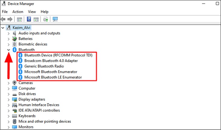 laptop thiếu hoặc chưa có driver hỗ trợ thiết bị Bluetooth