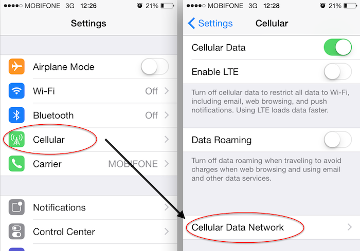 Cách kích hoạt tính năng Personal HotSpot (chia sẻ dữ liệu di động) trên iOS 8