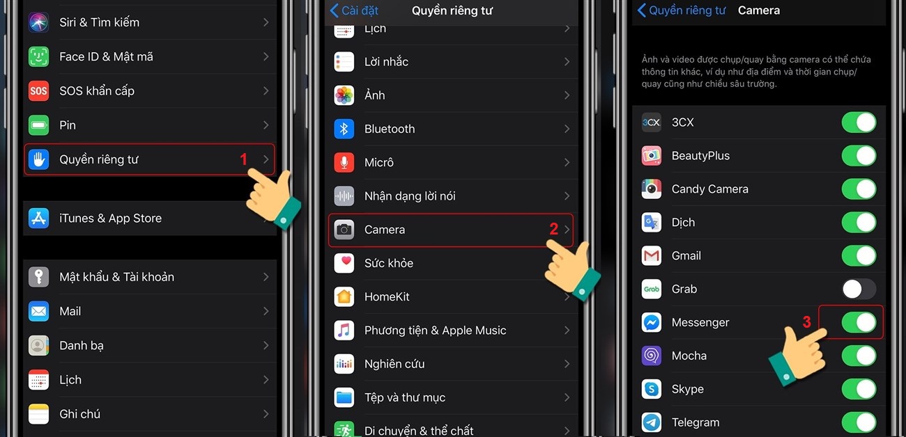 Kiểm tra và cho phép truy cập camera