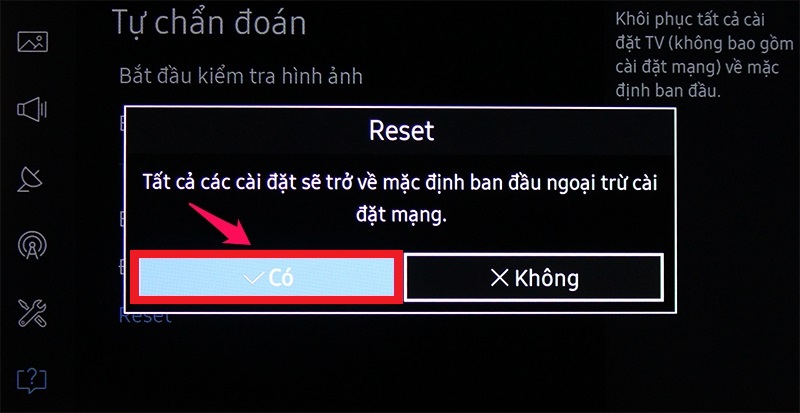 Chọn Có.