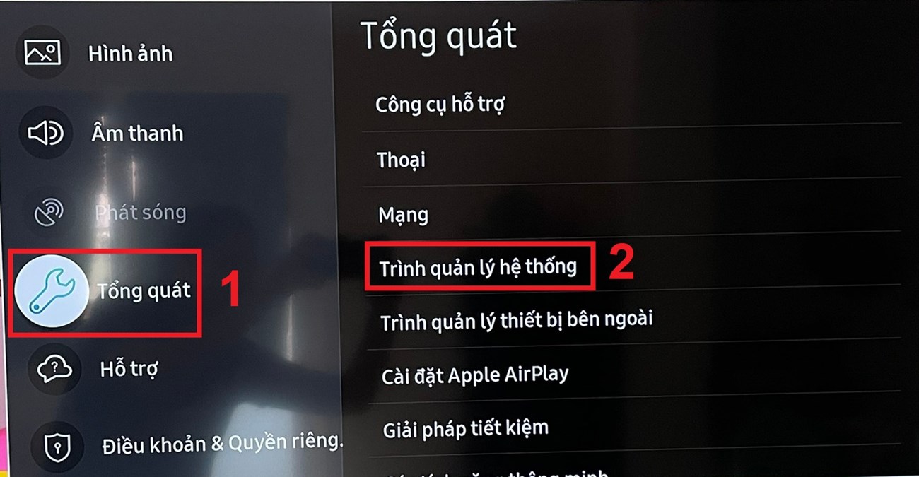 Chung -> Quản lý hệ thống