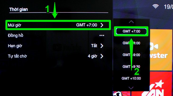 Chọn đúng múi giờ Việt Nam cho tivi