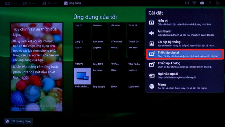 Kiểm tra trên Cài đặt của Tivi