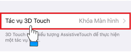 Chọn tác vụ 3D Touch