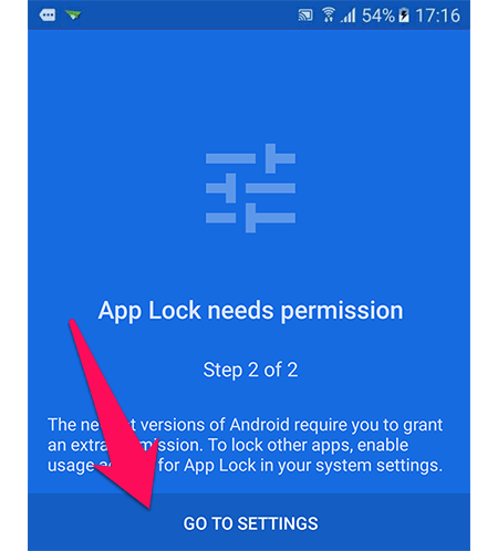 Chọn go to settings